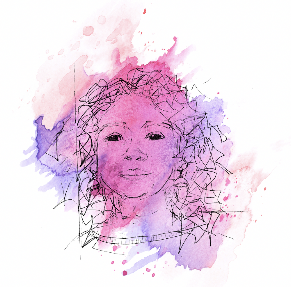 Watercolor portrait of Ranjini Iyer